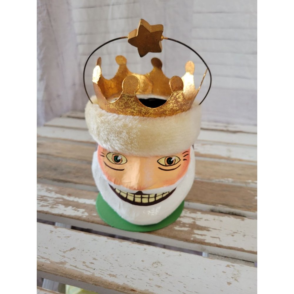 Dept 56 King bucket bag paper mache lantern decor unique